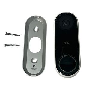 Google Nest Hello Video Doorbell Wired A0077 White Black With Mounting Plate